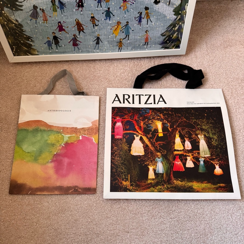 Aritzia and Anthropologie Paper Shopping Bags